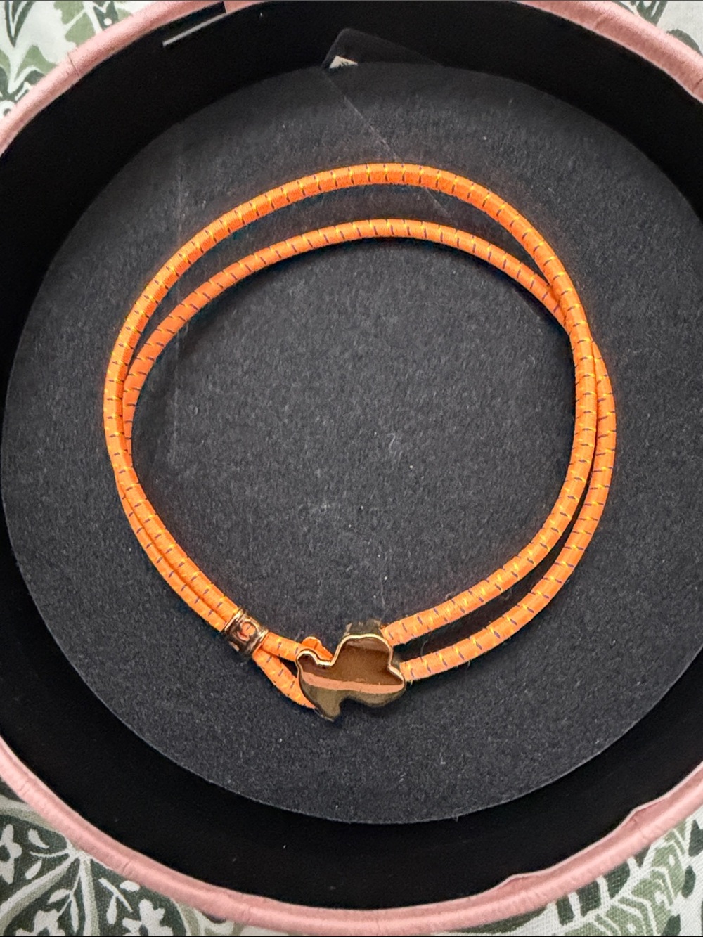 TOUS Double-Wrap Leather Bracelet with Gold Charm